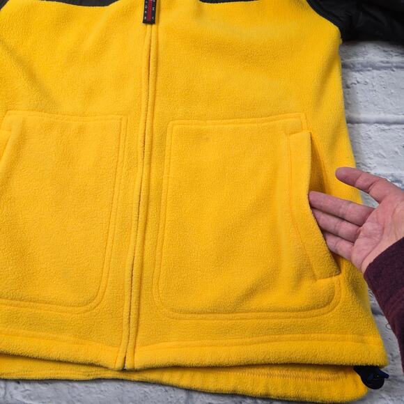 Y2k Tommy Hilfiger Jeans Yellow Jacket Colorblock Fleece Mixed Media size Large - Picture 13 of 16
